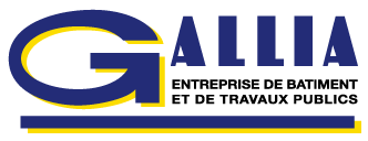 Logo de Gallia, entreprise de bâtiment et de travaux publics basée à Bellegarde-sur-Valserine, sponsor du club de badminton de Valserhône.
